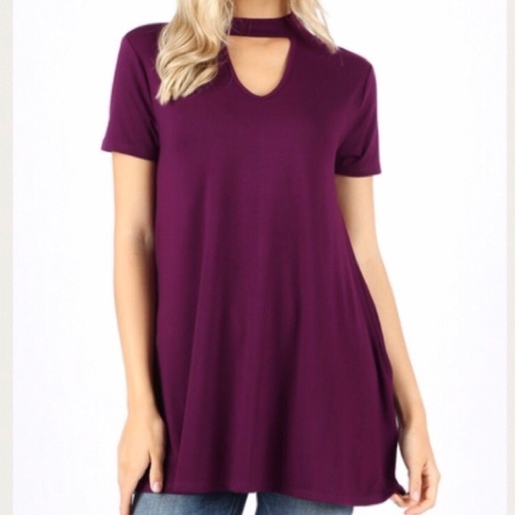 Zenana Choker Neck Top - Picture 2 of 2